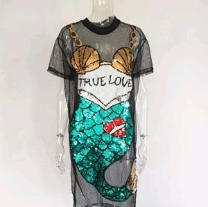 True Love Mesh Shirt Dress